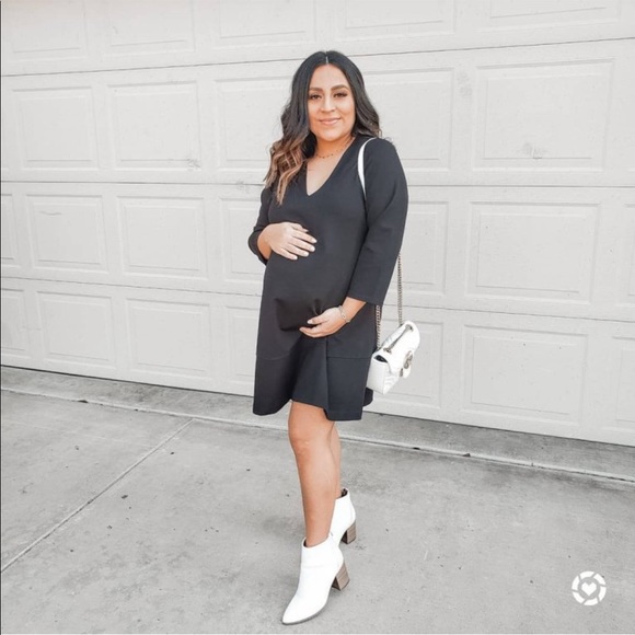 The NINES by HATCH LITTLE BLACK MATERNITY DRESS size XS X-small red - Picture 2 of 12